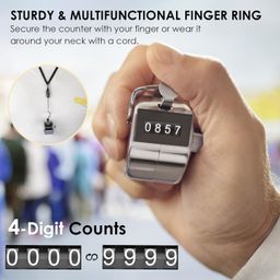 Venall Tally Counter, 4-Digit Clicker Counter, Metal Hand Tally Counters Clicker Pitch Counter for Counting, Knitting, Coaching, Golf, Lap, Fishing (Pack of 3) image 5