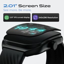 Boult Trail Smart Watch 2.01'' 3D Curved HD Display, BT Calling, Working Crown, 190+Watchfaces, 500 Nits Brightness, AI Voice Assistant, SpO2 Monitoring, 120+ Sports Mode (Raven Black) image 4