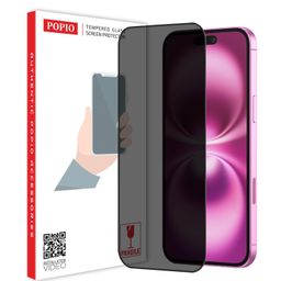 POPIO Privacy Tempered Glass Compatible for iPhone 15 Plus (Black) Edge to Edge Coverage with Easy Installation kit, Anti-Spy Tempered Glass Privacy Screen Protector image 1