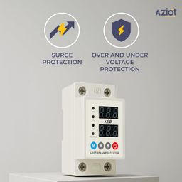 AZIOT Automatic Over/Under Voltage & Overload Protector with Adjustable Settings, Auto Reconnect, LED Display – Single Phase 230V, 63A (13.8kW) DIN Rail Mounted image 3