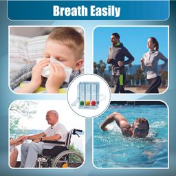 AmbiTech Respiratory 3 Ball Lung Exerciser, Spirometer, Pack of 1, White image 4