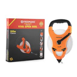 FREEMANS Viva Open Reel 100m:13mm Fibreglass Measuring tape - 100m/330ft With Unbreakable ABS case || Double Side Printing || Long and Durable Winding Handle For Easy Retraction and Steel End Hook image 3