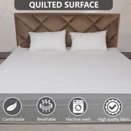 AVI 100% Waterproof & Dustproof Polyester Mattress Protector for King Size Bed Mattress- with Elastic Bands (72" X 78", White) image 5