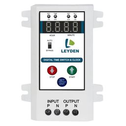 LEYDEN® TM-CLK 40A, 230VAC, 24 Hour Digital Clock Timer Switch 50 ON/OFF Programs Per Day & Cyclic Function Up to 9999 Seconds for Motor,Fogger, Hydroponics, Light, Water Pump, Bell, Etc (White) image 1