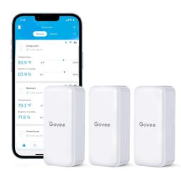 Govee Hygrometer Thermometer 3Pack H5100, Mini Bluetooth Temperature Humidity Sensor with APP Notification Alert, 2 Years Free Data Storage Export, 230 Feet Connecting Range image 1
