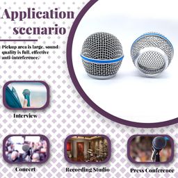 kh Microphone Head Beta 58 Replacement Standard Size Grille Mic Replacement with Foam, Mic Replacement Grill Cover Built in Foam Filter (Pack of 4) image 4