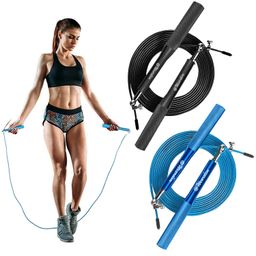 wearslim Wearslim® Professional Metallic Handle Speed Skipping Rope with Adjustable Length Rope and Anti-Slip Handles, Perfect for Crossfit, Double Unders and HIIT Cardio - Assorted Color image 1
