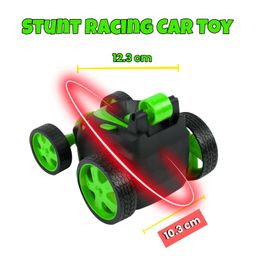 Gooyo DB2060 Rechargeable 360° Rotating & Rolling Small Stunt Car Toy with USB Cable & Remote Controller | Green Color, Power Source: Lithium Battery in Car (Included) image 4