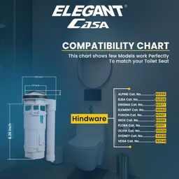 ELEGANT CASA Complete Toilet Repair Kit | Tank Commode Set with 8.26-inch Dual Siphon Flush Valve, 6-10" Universal Fill Valve & 55mm Round Push Button | Water-Saving For Single Piece Commode-1 Set image 3