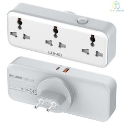 t teclusive 2500W Rotatable Extension Board Power Strip with USB C Ports | 3 Power Socket with 30W Type C PD QC USB Fast Charging | Rotating Plug Socket Multi Port Extension image 4