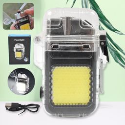 NORASHE USB Rechargeable Lighter with 3 Modes COB Flashlight – Windproof, Flameless, and Portable Lighter with LED Flashlight for Outdoor and Everyday Use (1 Pc) image 2