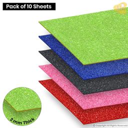 Lakeer Self Adhesive Sticky A4 Size Glitter Sparkles Foam Sheet with Sticky Back Pack of 10 Sheets (10 Colours x 1 Pcs Each) image 3