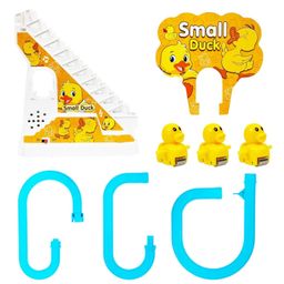 VniQ Duck Slide Toy Set, Funny Automatic Stair-Climbing Ducklings Cartoon Race Track Set Little Lovely Duck Slide Toy Escalator Toy with Lights and Music 3 Duck Included image 4