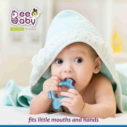 BeeBaby Teethers for 6 to 12 Months BPA Free. Cooling Water Filled Baby Teether, Soft Teething Toy for Babies with Carry Case, Soothes Gums and Easy to Grip. 100% BPA, PVC Free. (Frog & Owl - Blue_Orange, Pack of 2) image 5