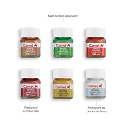 Camel Fabrica Acrylic Metallic Color - 10ml each, 6 Shades image 5