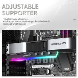 upHere 5V 3PIN Addressable RGB Graphics Card GPU Brace Support Video Card Sag Holder,Built-in 5V ARGB Strip,Adjustable Length and Height Support,G276ARGB image 3