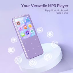 AGPTEK 64GB MP3 Player with Bluetooth, M3 2.4 inch Music Player with Speaker and FM Radio, Touch Buttons, Supports Up to 128GB(Purple) image 2