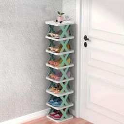 NYALKARAN Multi-Purpose Stackable Shoe Rack Adjustable Slots Shoe Organiser (Mint Green, 8 Layer) image 1