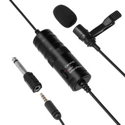 amazon basics Metal Condenser Microphone with 6m Cable | Compatible with Smartphones, Cameras, PCs, and Laptops | Built-in Noise Reduction (Black) image 2