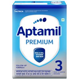 Aptamil Premium Infant Formula Milk Powder for Babies - Stage 3 (12-24 Months) - with Prebiotics and DHA - 400gms - BIB Pack image 1