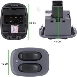Generic AUTO VORTEX Two Door Power Window Switch, Push Button Actuator, ON-OFF Operation, Front Right Driver Side, For Hyundai Santro [2008-2015] image 3