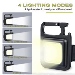 LIBAH Bright Mini Keychain Light, Small Led Flashlight USB Rechargeable, 4 Modes, Lumens, Portable Pocket Lights (1 PC) image 4