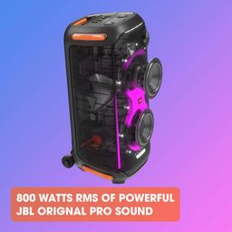 JBL PartyBox 710 Bluetooth Party Speaker with Dynamic Music Synced Flashing Club Pattern Lightshow, Pro Sound, Splashproof, PartyBox App Personalisation,Guitar and Mic Input(800 Watt RMS, Black) image 2