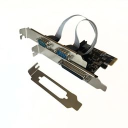 millennium technology Pci Express 2Port Serial + 1Port Parallel Card | PCIE to RS232 (DB9) COM Port & DB25 Parallel Port Combo Card WCH 382 Chipset for Desktop with Low Bracket image 1