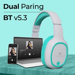 ZEBRONICS Thunder Bluetooth 5.3 Wireless Over Ear Headphones with 60H Backup, Gaming Mode, Dual Pairing, Enc, Aux, Micro Sd, Voice Assistant, Comfortable Earcups, Call Function (Sea Green) image 5