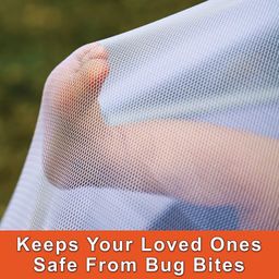 generic Buyagian Elegant Mosquito Netting for Bedroom & Living Room | Heera Material Mesh for Safe Sleep | Easy to Fold and Maintain | Anti-Insect Net with Fine Weave, White, 6x6.5FT image 5