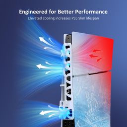 NexiGo PS5 Slim Silent Enhanced Cooling Fan with Adjustable Speed, Auto Power On/Off, with USB 3.0 Port, Efficient Cooling System for Both PS5 Slim Disc and Digital Editions (White) image 2