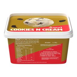 Amul Ice Cream Cookies N Cream Gold, 1 Litre image 2