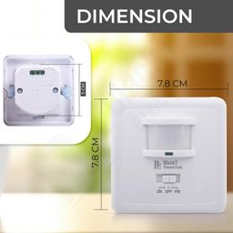 blackt electrotech Blackt Electrotech(BT-31H): PIR Wall Mounted Hidden Infrared Motion Sensor Switch with (ON/Off/PIR Button) image 3