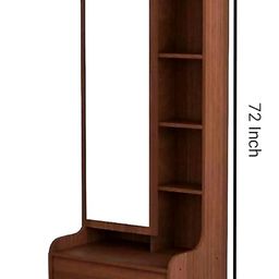 Hexagon Furnitures Engineered Wood Dressing Table with 1 Mirror and Storage (Walnut-Brown) image 5