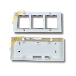ORMOR Modular Surface Mount Gang Box (6 Module-White) Silver Line Glossy Premium Polycarbonate Box for Universal Standard Modular Electrical Switches image 4