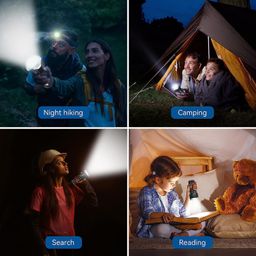 SAKSAA 4 in 1 Led Torch Lights Rechargeable Emergency Torch Light 3W USB Charge Flashlight - High Power Long Distance Beam Range 4 Mode Torch for Outdoor, Indoor,Hiking,Walking image 4