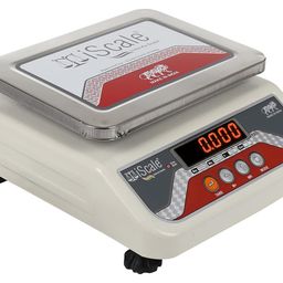 iScale i-03 30kg x 1g Digital Table Top Weighing Scale with Front and Back Red Double Display, Small Stainless Steel Pan, 7x9" (Off-White) image 1