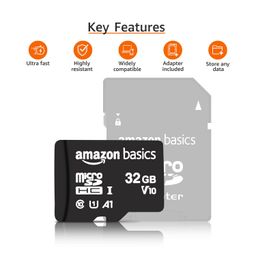 Amazon Basics 32GB MicroSDHC Memory Card with Adapter, Upto 98MB/s, IPX6, Temperature & Shock Resistant image 2
