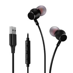 DUNGZDUZ USB Earbuds Headphones for Computer, Noise-Isolation in-Ear Earphones with Microphones, USB DAC & 1.8M Cord, Universally Compatible with Laptop, Desktop PC, Mac, BSU-02B image 1