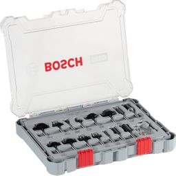 Bosch Professional 15 Pcs Router Bit Set With Mixed Bits, 6Mm Shank Bits, Suitable For Gkf 550 Plam Router And Gof 130 Router image 1