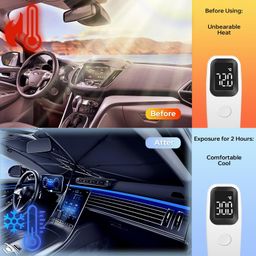 Un1que car Windshield Sun Shade Protector- Foldable Car Shades for Windows, 3 Layers UV Block Umbrella, Car Front Window Heat Insulation Car Accessories for SUV, Hatchback, Sedan (Medium Size) image 3