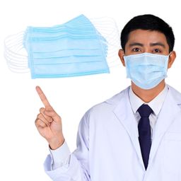 Stylistico Disposable Non-Woven 3 ply Surgical Face Mask with Nose Clip and soft Earloop elastic image 1