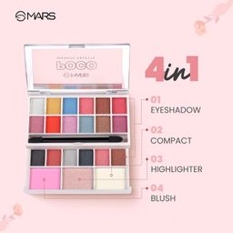 MARS Poco Face Makeup and eyeshadow Palette with Slider Case | Free Applicator | Long Wearing | Highly Pigmented and Easy to Blend | 21 Shades (20g) (01-Multicolor) image 2