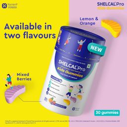 Shelcal Pro Kids Sugar Free Calcium Gummies | Calcium and Vit D3 essential for Bone & Dental Health | Lemon-Orange & Mixed Berries Flavors (30 Gummies) - By Torrent Pharma image 5