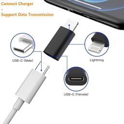 duetmi (Apple MFi Certified) 20 Watt USB C Female to Lightning Male Connector Type-C to 8 Pin Male PD Fast Charging Converter Data Sync Connector for Phone 13 12 11 X Xs Air pods iOS Device image 2
