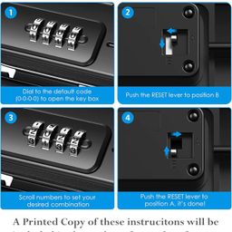 STORE 2508 Cash Box With Combination Lock, Portable Safe Money Case With Handle & Cable, Security Lock Box, Black image 4