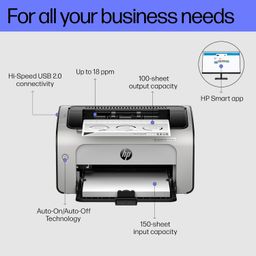 HP Laserjet Pro P1108 Plus Single Function Monochrome Wired Laser Printers, Black image 4