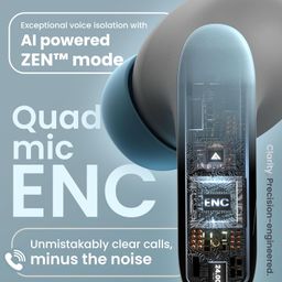 Boult Audio Z20 Pro Truly Wireless Bluetooth Ear Buds with 60H Playtime, 4 Mics Clear Calling, 45ms Low Latency, Rich Bass Drivers, Touch Controls, IPX5 TWS Earbuds Bluetooth Wireless (Powder Blue) image 4
