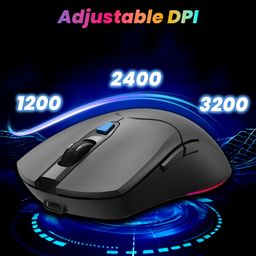 Ant Esports KM500 Pro Wireless Gaming Keyboard and Mouse Combo, LED Backlit Rechargeable 2000mAh Battery, Mechanical Feel Anti-ghosting Keyboard + 6D 3200DPI Mice for PC Gamer (Black) image 3