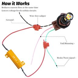 Ouzorp 6Pcs 50W 6ohm Load Resistors, Fix LED Bulb Fast Hyper Flash Turn Signal Blink Error Code image 3